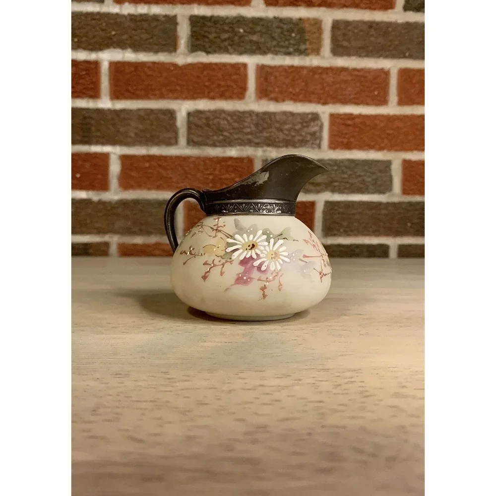 C.F. Monroe Wave‎ Crest Glass Cream and Sugar. circa 1898
